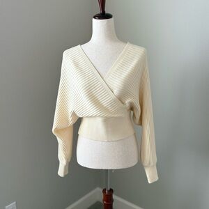 Elegant Cream V-Neck Sweater